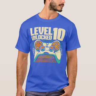 Gamen 10e verjaardag jaar oude gamer niveau 10 vri t-shirt