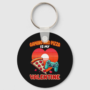Gamen En Pizza Is Mijn Valentijnsdag Gamer Mannen  Sleutelhanger