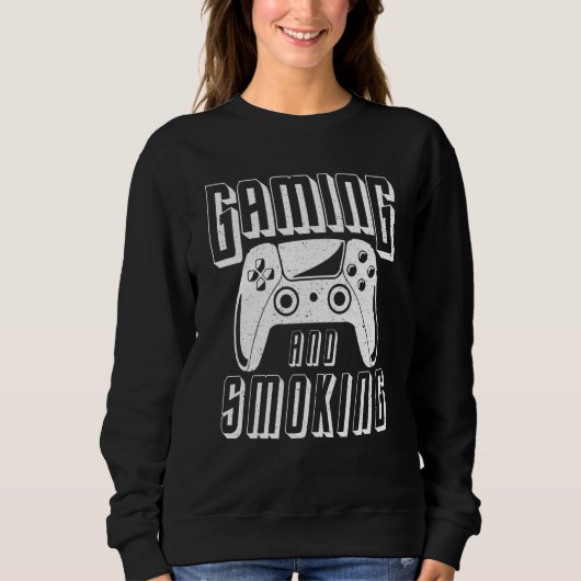 Gamen En Roken Videogamecontroller Trui (Voorkant)