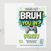 Gamen-feest uitnodiging voor gamers (Voorkant / Achterkant)