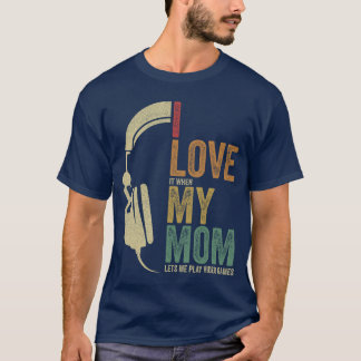 Gamen Ik hou van mijn moeder Videogames Jongen Gam T-shirt