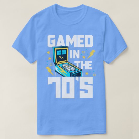 Gamen in het 70s Pinball Shirt voor mannen Retro A (Design voorkant)