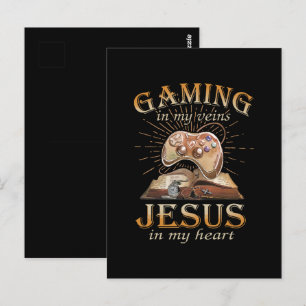 Gamen in mijn aderen Jezus in mijn hart Briefkaart