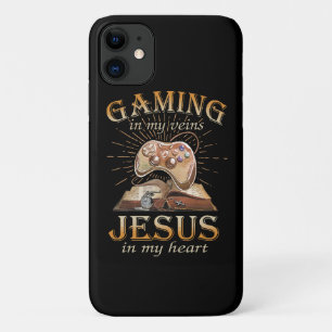 Gamen in mijn aderen Jezus in mijn hart Case-Mate iPhone Case