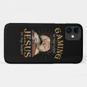 Gamen in mijn aderen Jezus in mijn hart Case-Mate iPhone Case (Achterkant (horizontaal))