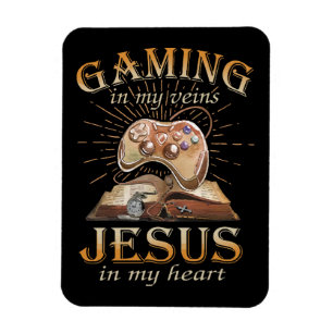 Gamen in mijn aderen Jezus in mijn hart Magneet