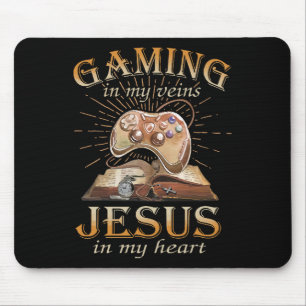 Gamen in mijn aderen Jezus in mijn hart Muismat