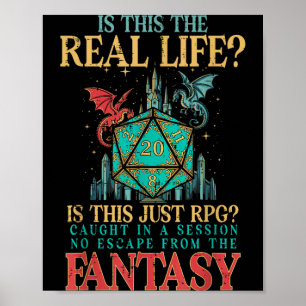 Gamen is dit echt leven of fantasie Funny Gamer Poster