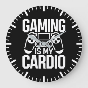 Gamen is mijn cardio - Funny Gamer Humor Grote Klok