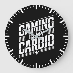 Gamen is mijn cardio - Funny Gamer Humor Grote Klok