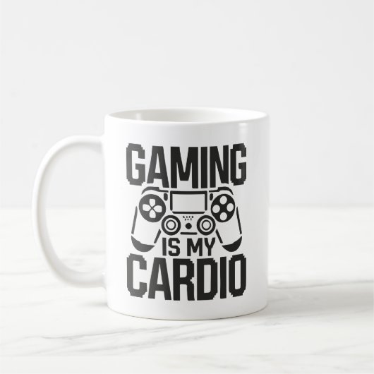 Gamen is mijn cardio - Funny Gamer Humor Koffiemok (Links)