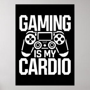 Gamen is mijn cardio - Funny Gamer Humor Poster