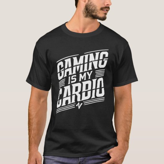 Gamen is mijn cardio - Funny Gamer Humor T-shirt (Voorkant)
