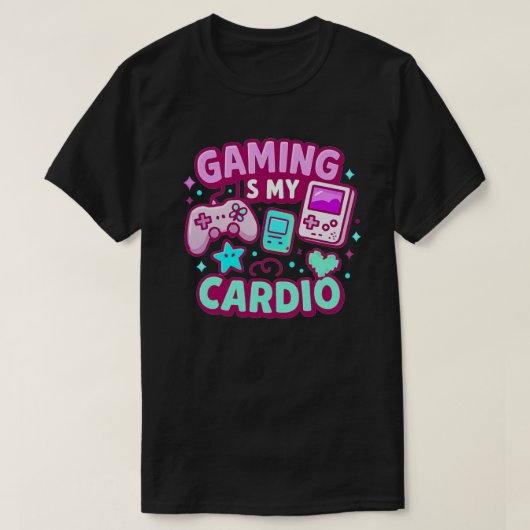 Gamen is mijn cardio t-shirt (Design voorkant)