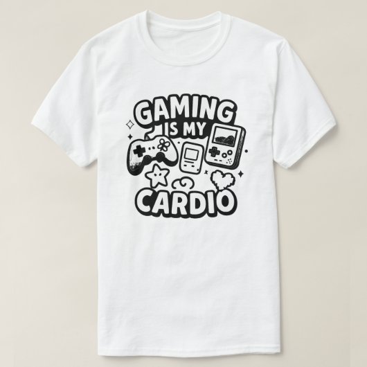Gamen is mijn cardio t-shirt (Design voorkant)