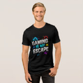 🕹️ Gamen Is Mijn Ontsnapping Tiener Online Speler Tri-Blend Shirt (Voorkant volledig)