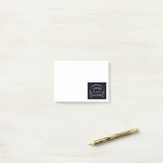 Gamen is mijn Valentijn Post-it® Notes (Op bureau)