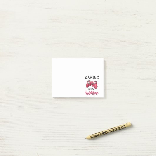Gamen is mijn Valentijn Post-it® Notes (Op bureau)