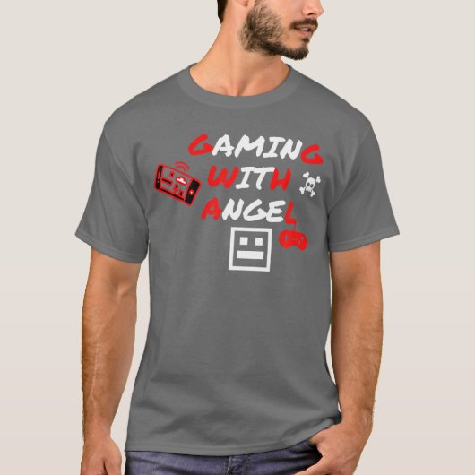 Gamen met Angel boy T-shirt (Voorkant)