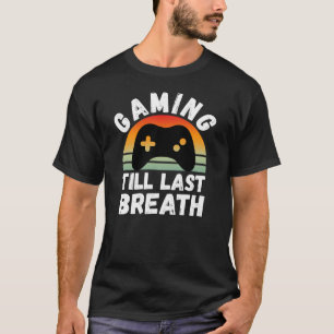 ‘Gamen tot de laatste adem’ retro vintage T-shirt