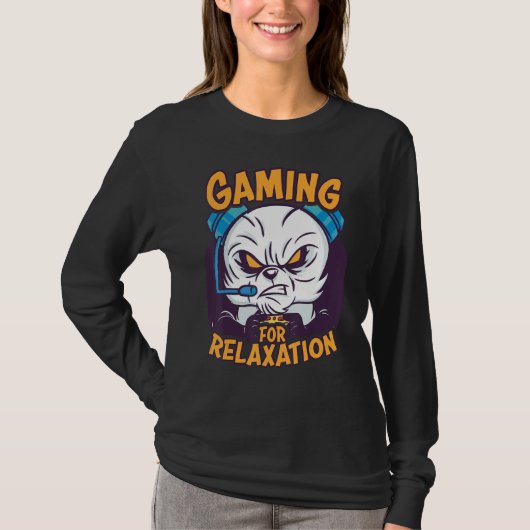 Gamen voor ontspanning Gamer Nerd Panda PC Compute T-shirt (Voorkant)