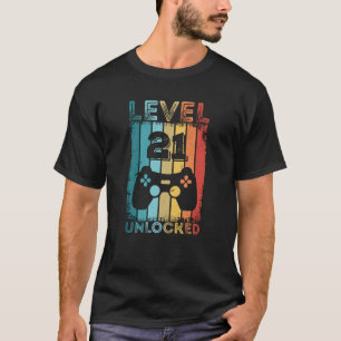 Gameniveau 21 21ste verjaardag ontgrendeld Gift Ga T-shirt