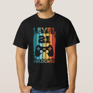 Gameniveau 21 21ste verjaardag ontgrendeld Gift Ga T-shirt