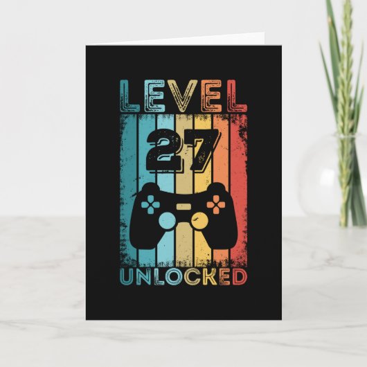 Gameniveau 27 ontgrendeld 27e verjaardag Gift Game Kaart (Voorkant)