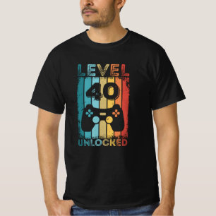 Gameniveau 40 ontgrendeld 40e verjaardag Gift Game T-shirt