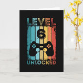 Gameniveau 6 ontgrendeld 6e verjaardag Gift Gamer Kaart (Gele Bloem)