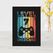Gameniveau 7 Ontgrendeld 7e verjaardag Gift Gamer Kaart (Gele Bloem)