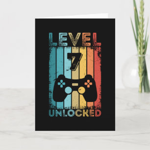 Gameniveau 7 Ontgrendeld 7e verjaardag Gift Gamer Kaart