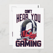 Gameontwerp met headset briefkaart (Voorkant / Achterkant)