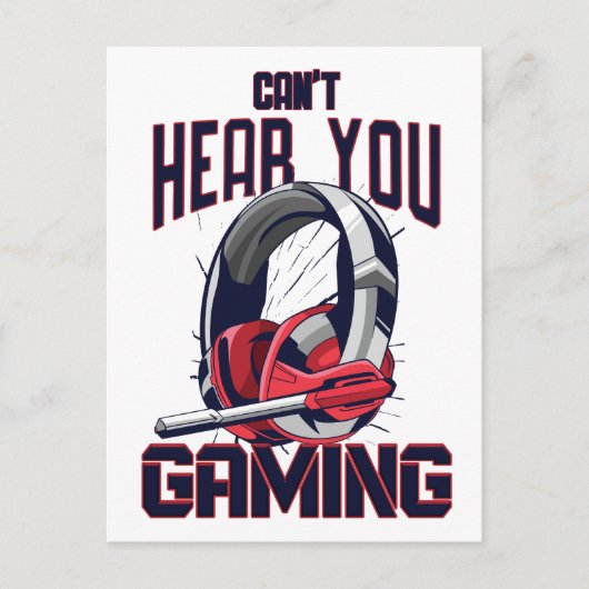 Gameontwerp met headset briefkaart (Voorkant)