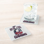 Gameontwerp met headset glazen onderzetter (Schuin)