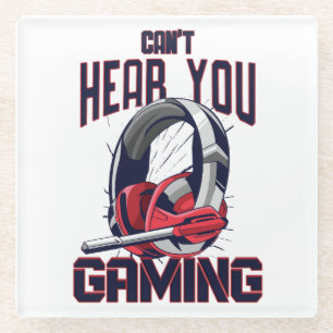 Gameontwerp met headset glazen onderzetter