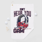 Gameontwerp met headset golfhanddoek (Insitu)
