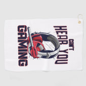 Gameontwerp met headset golfhanddoek (Horizontaal)