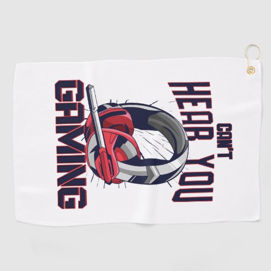 Gameontwerp met headset golfhanddoek (Horizontaal)