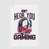 Gameontwerp met headset golfhanddoek (Voorkant)