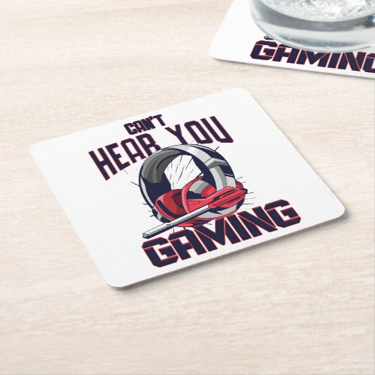 Gameontwerp met headset kartonnen onderzetters (Schuin)