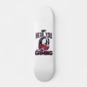 Gameontwerp met headset persoonlijk skateboard (Voorkant)