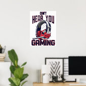 Gameontwerp met headset poster (Thuiskantoor)
