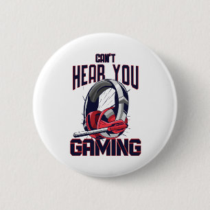 Gameontwerp met headset ronde button 5,7 cm