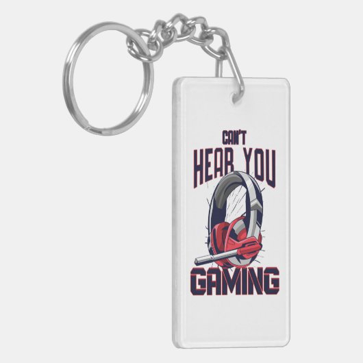 Gameontwerp met headset sleutelhanger (Voorkant Links)