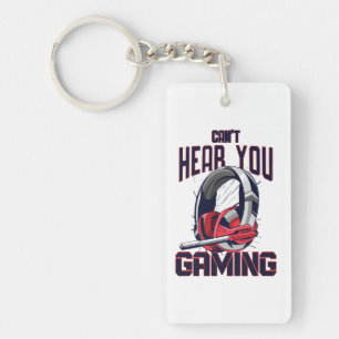 Gameontwerp met headset sleutelhanger