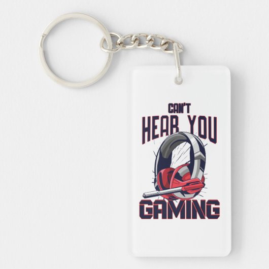 Gameontwerp met headset sleutelhanger (Voorkant)