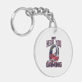 Gameontwerp met headset sleutelhanger (Voorkant Links)