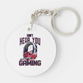 Gameontwerp met headset sleutelhanger (Achterkant)