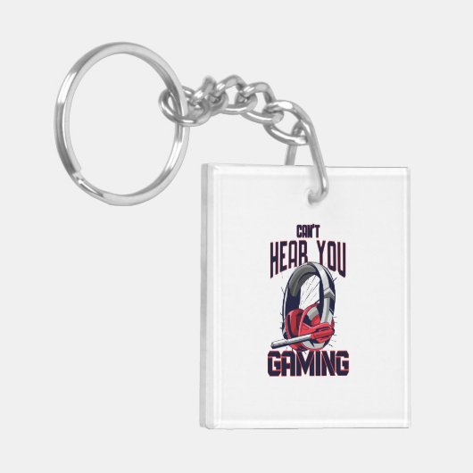 Gameontwerp met headset sleutelhanger (Voorkant Links)